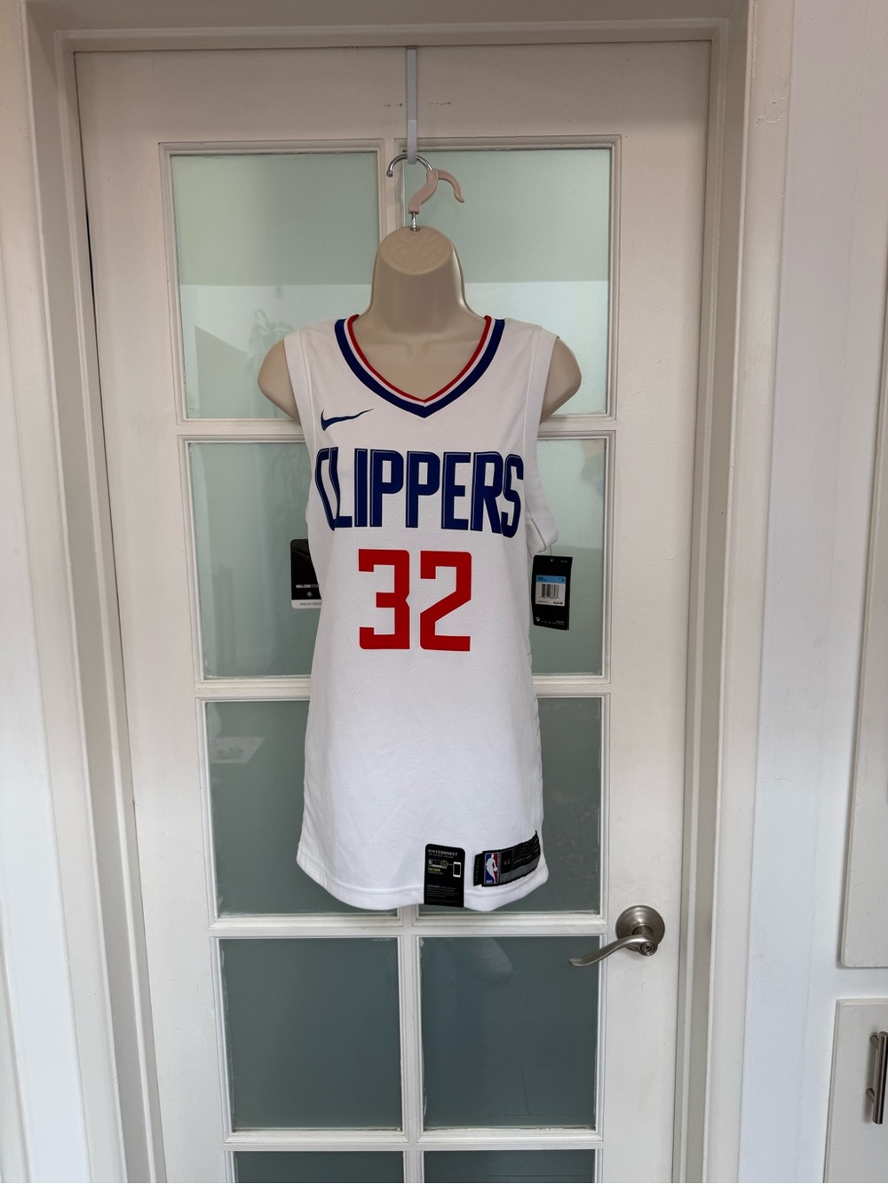 Nike White LA Clippers Jersey #32 with Red and Blue Accents